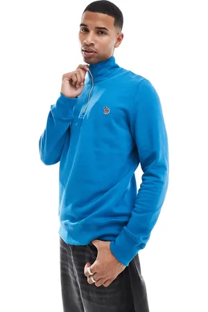 Paul Smith Zebra logo half zip sweatshirt in teal
