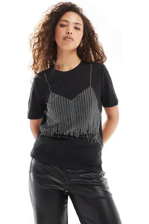 ONLY Rhinestone detail t-shirt in