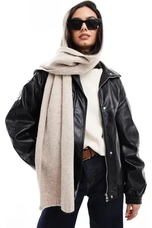 ASOS Knit scarf in wool mix in oatmeal