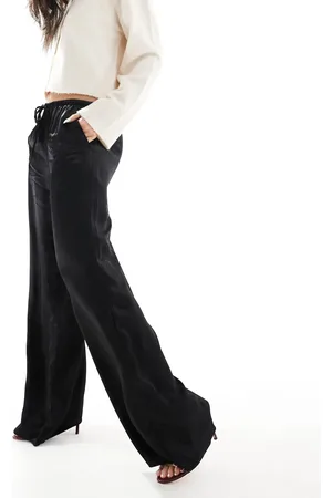Miss Selfridge Wide leg satin trouser in