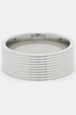 LOST SOULS Textured band ring in stainless steel