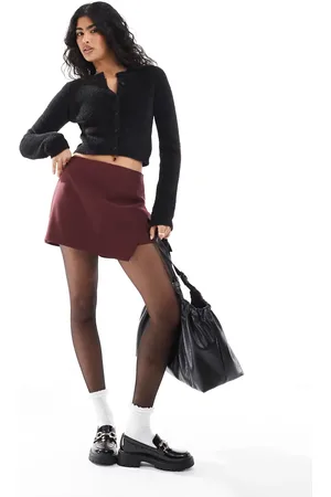 ASOS Tailored wrap mini skort in burgundy