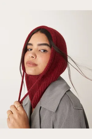 ASOS Knitted hood in burgundy
