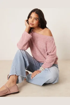 ASOS Fluffy chenille off shoulder top in