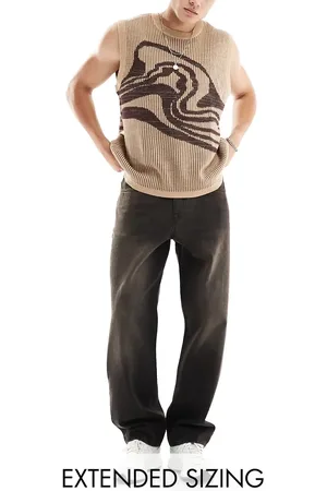 ASOS Baggy jeans with brown tint in washed