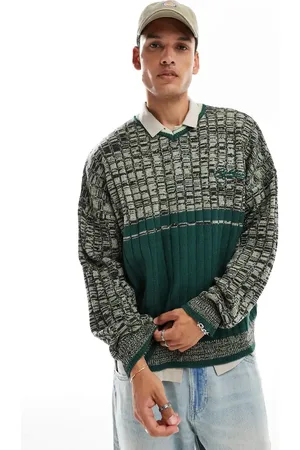 COLLUSION V-neck front stripe sporty jumper in