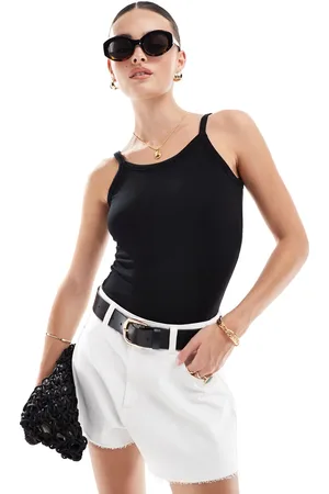 VERO MODA Aware fine rib jersey bodysuit with scoop back in