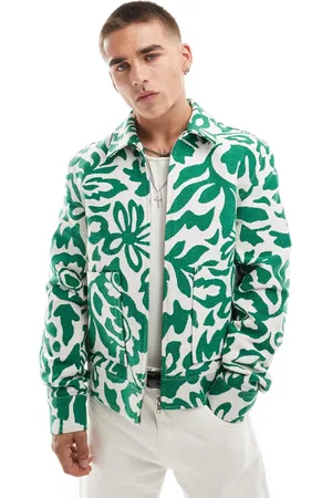 ASOS Floral jacquard harrington jacket in