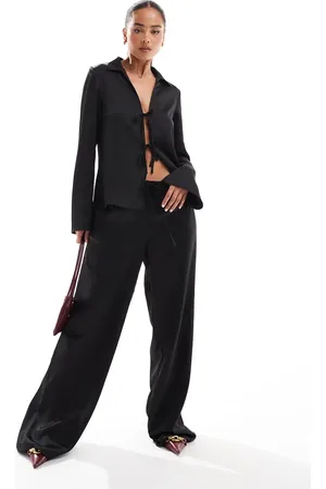 Stradivarius Satin pull on trouser co-ord in