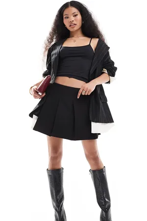 ASOS Petite tailored pleated mini skirt in