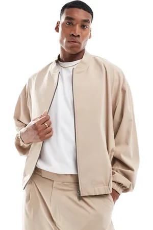ASOS Smart co-rd bomber jacket in beige