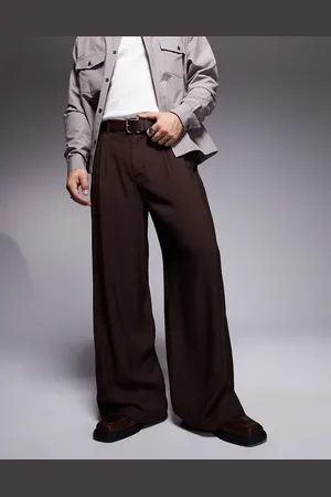 ASOS Smart loose fit trousers with front pleats in