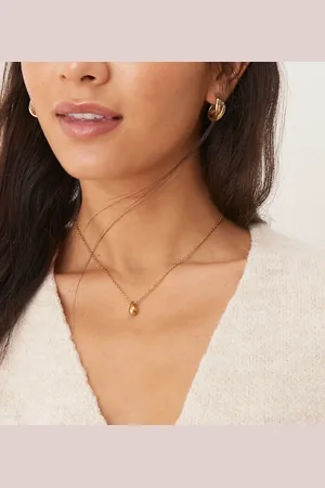 LOST SOULS Stainless steel 18ct plated mini teardrop pendant necklace