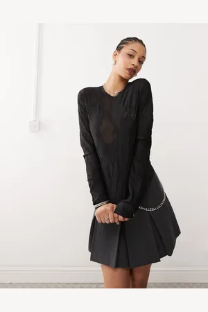 Weekday Nico burnout long sleeve mesh top in