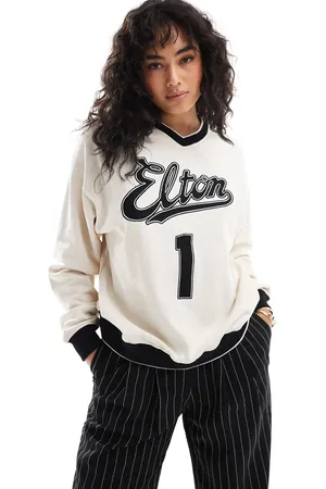 Cotton On Cotton On classic crew sweatshirt in coconut with Elton John graphic
