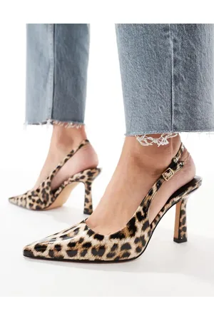 Schuh Shona slingback heeled shoes in leopard patent