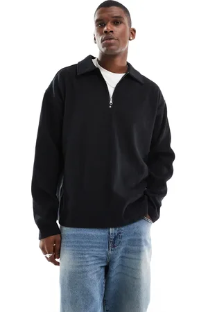 JACK & JONES Oversized plisse polo sweat in