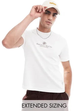 ASOS T-shirt in off rib with text chest print