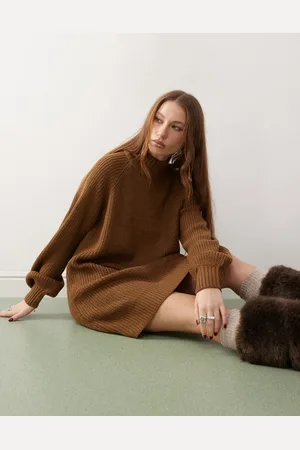 Noisy May High neck knitted mini dress in dark