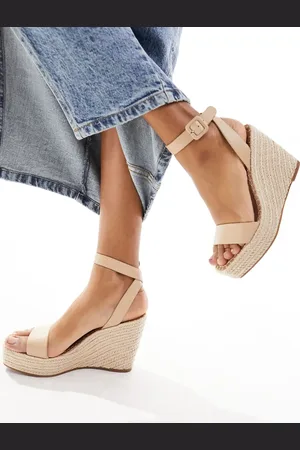 Steve Madden Upstage espadrille wedges in blush leather