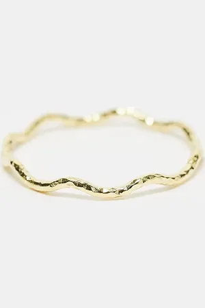 Kingsley Ryan Twisted wave band ring in plated