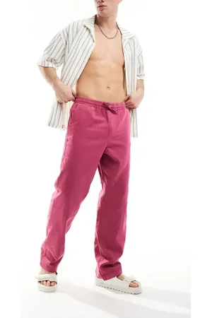 ASOS Baggy linen trouser with elasticated waist in