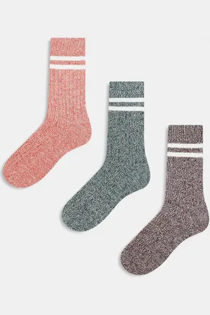 ASOS 3 pack twisted yarn stripe socks in multiple colours