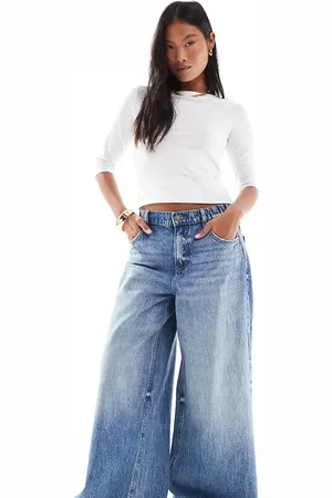 Stradivarius Petite adjustable waist baggy jean in medium