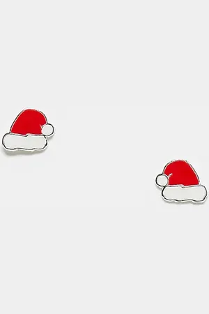 Kingsley Ryan Santa hat stud earrings in sterling