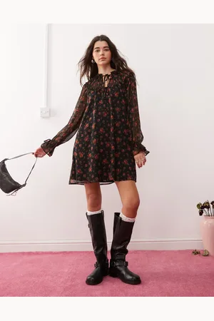 Miss Selfridge Yoke detail smock dress in