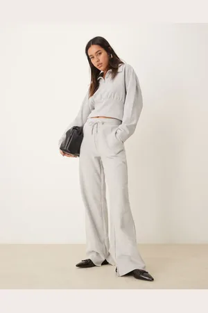 ASOS Supersoft drawcord wide leg jogger in marl