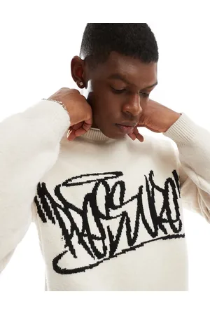 Bershka Graphic knitted jumper in