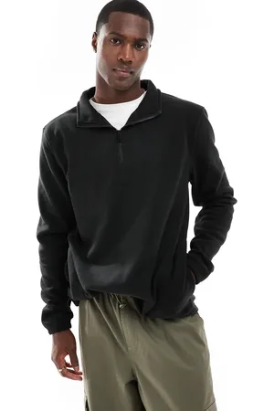 Brave Soul Oversized fleece half zip sweatshirt in