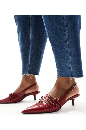 Stradivarius Kitten slingback with buckles in