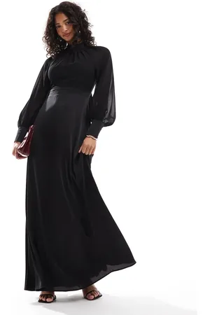 TFNC 2 in 1 maxi dress with chiffon top and satin skirt in