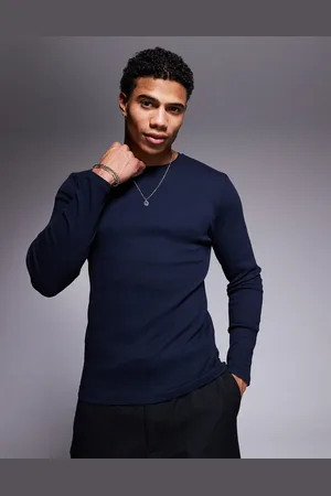 ASOS Heavyweight muscle fit long sleeve rib t-shirt in