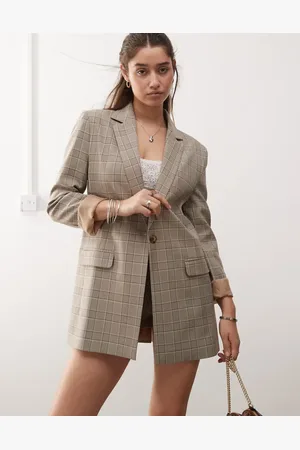 Miss Selfridge Co-ord oversized slouchy blazer in check print