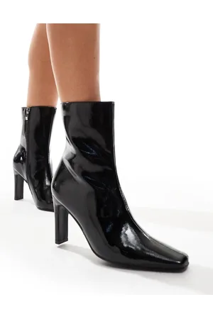Public Desire Polaris sqaure toe heeled ankle boots in