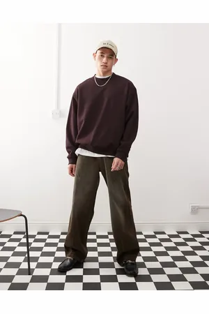 Weekday Oversized heavyweight jersey sweatshirt in burgundy