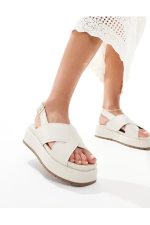 ASOS Frosty chunky two-part sandals in off-white