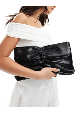 Glamorous Rouched clutch bag in patent