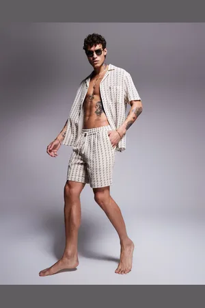 South Beach Mono stripe textured knit short