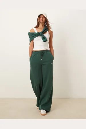 Urban Threads Lounge sporty wide leg jogger in forest