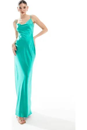 Pretty Lavish Exclusive to ASOS Keisha satin maxi dress in jade