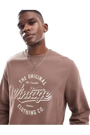 Threadbare Chest print fleece sweatshirt in