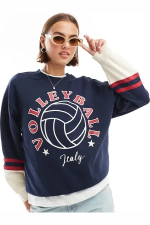 Stradivarius STR italy volleyball graphic sweatshirt in beIge