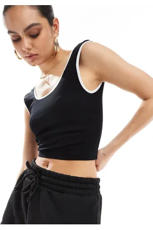 Stradivarius Contrast piping detail tank top in