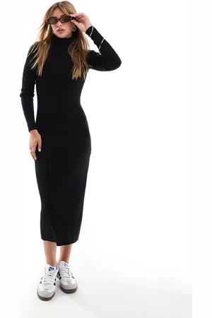 Brave Soul High neck knitted midi dress in