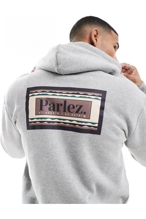 Parlez Oversized logo back print hoodie in light