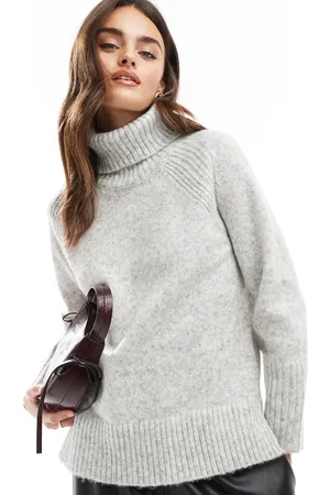 Brave Soul Chunky roll neck jumper in light